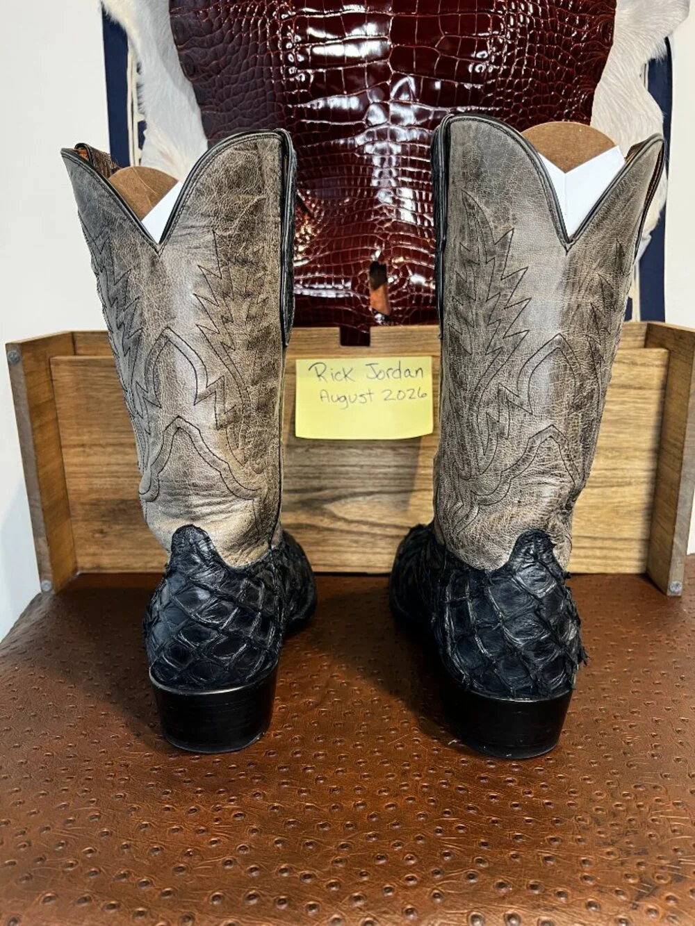 Black Jack Arapaima/Pirarucu Fish Cowboy Boots in Men's Size 11.5D